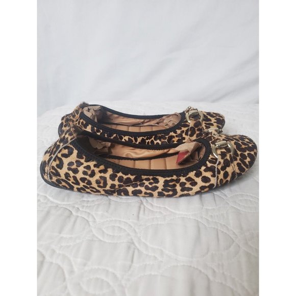 Me Too Womens Leah SlipOn Leather Upper Leopard Print Hair On-Walking Heel 6.5M - Picture 6 of 12